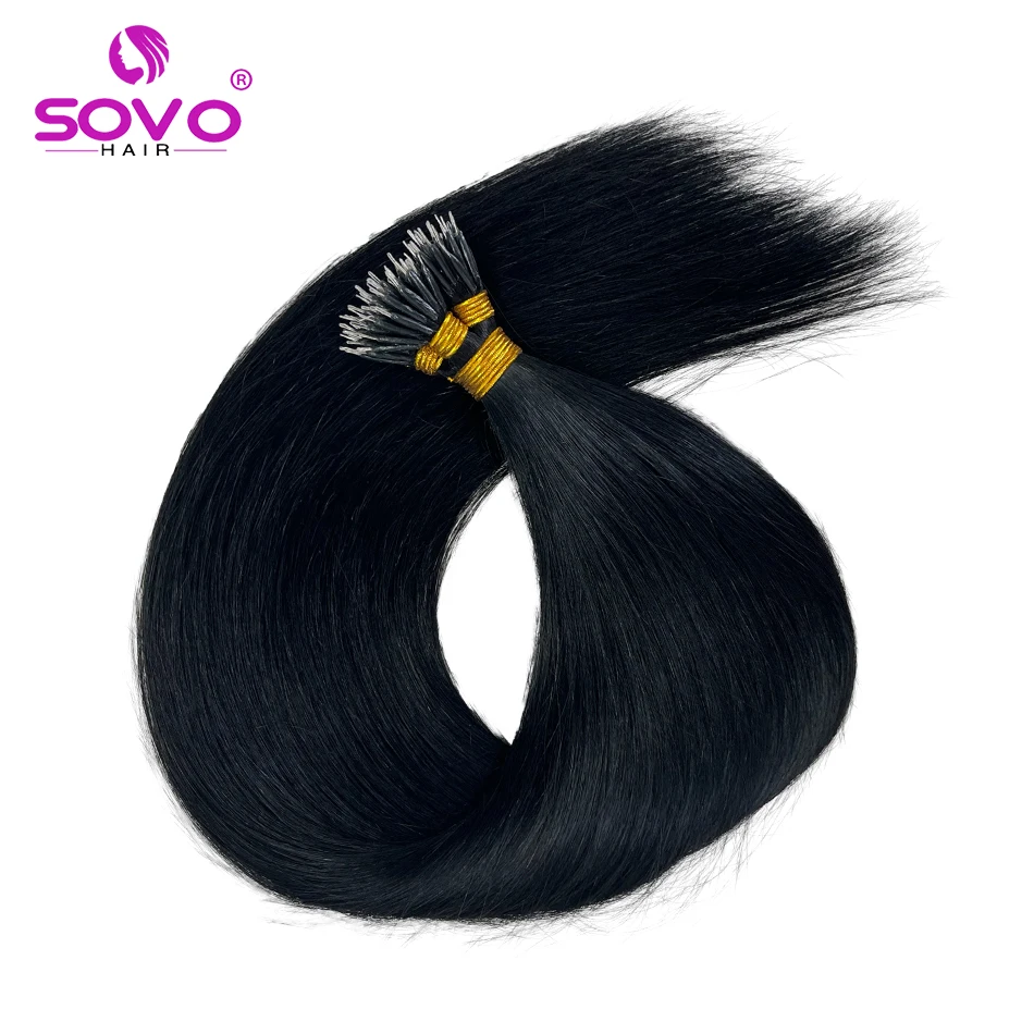 100 strands Nano Rings Micro Links Human Hair Extensions Natural Blonde Micro Bead Loop Pre Bonded Remy European Straight Hair