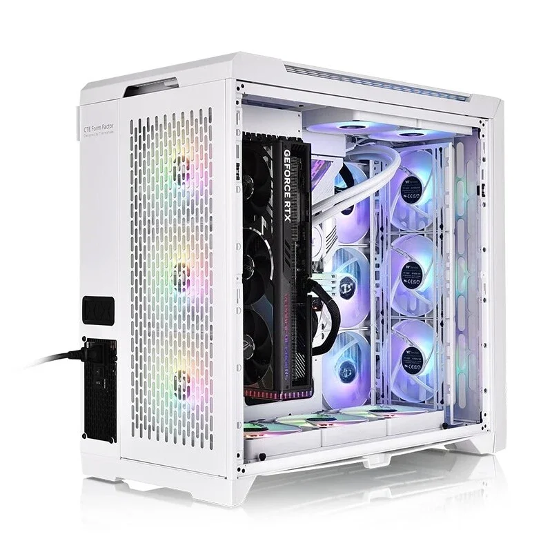 Chassis CTE C750 TG ARGB white sub-warehouse 360 water-cooled EATX main board desktop computer mainframe case