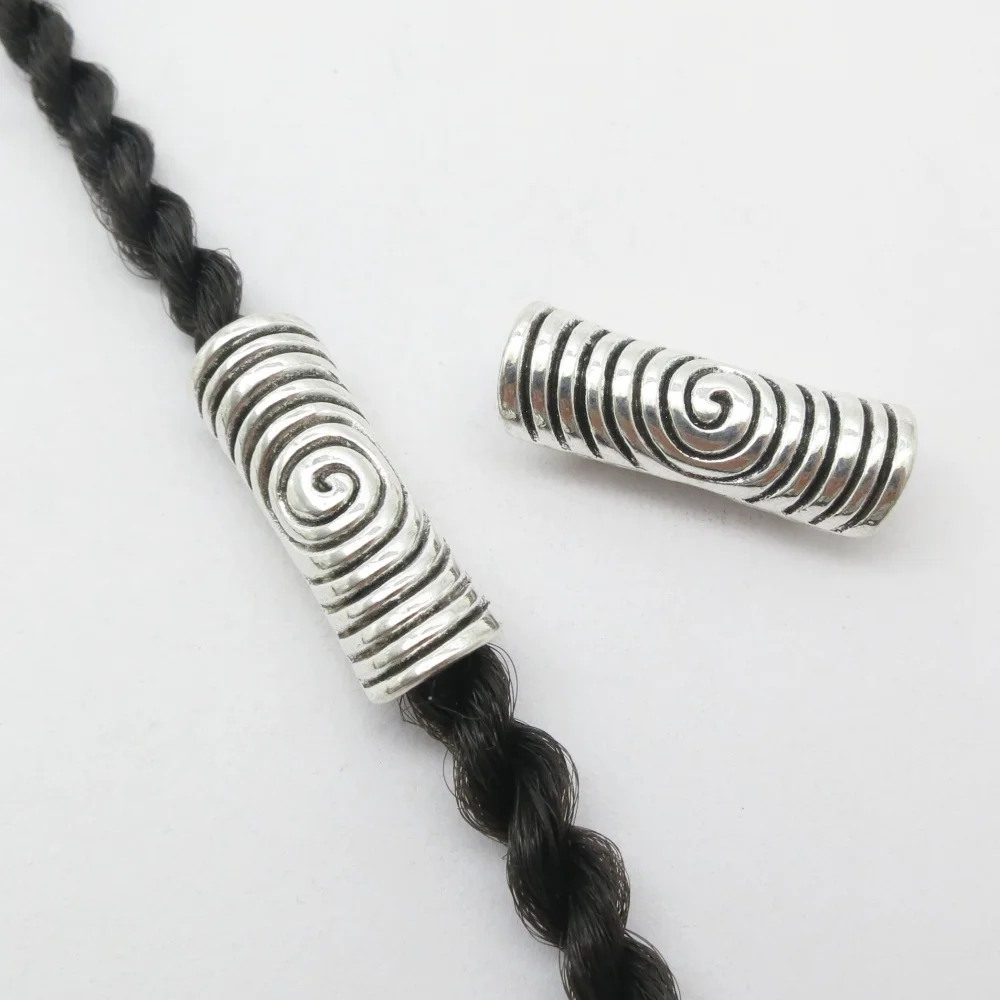 

2 шт./упак., спиральная коса для волос с большим отверстием, дреды, бусины для бороды, трубки, аксессуары для изготовления ювелирных изделий