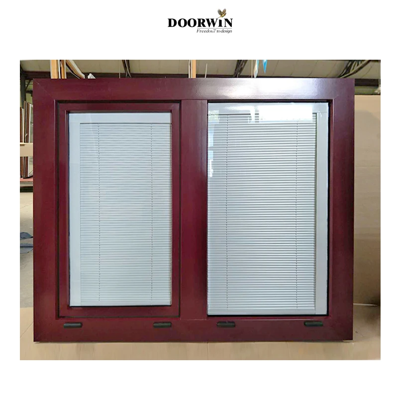 Wholesale Custom Modern Wooden Designs Window With Security Mesh Double Glazed Aluminum Clad Solid Wood Frame Casement Window