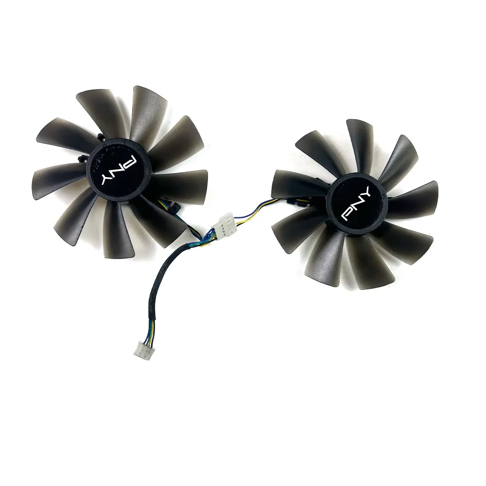 Pair of Replacement Cooling Fans For PNY GeForce RTX 3070 UPRISING Dual Fan Graphics Card - 9-Blade 100mm 4-Pin PWM ECOTHERM GFY