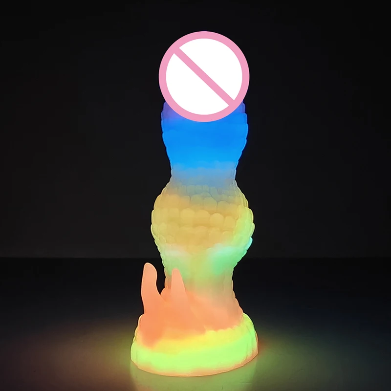 18.3*5.6cm Fantasy Dragon Scaly Dog Dildo Glow in Dark G Spot Dick Women Masturbator Adult Sex Toys for Pussy Anal Masturbation - view 2