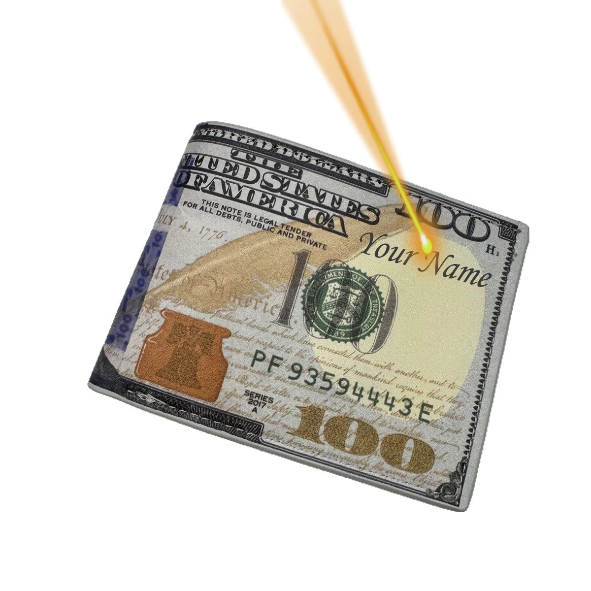 مخصص محفورة اسم الرجال محافظ مع 100 دولار أمريكي نمط الذكور محفظة جلدية حامل بطاقة شخصية عملة جيب المحفظة