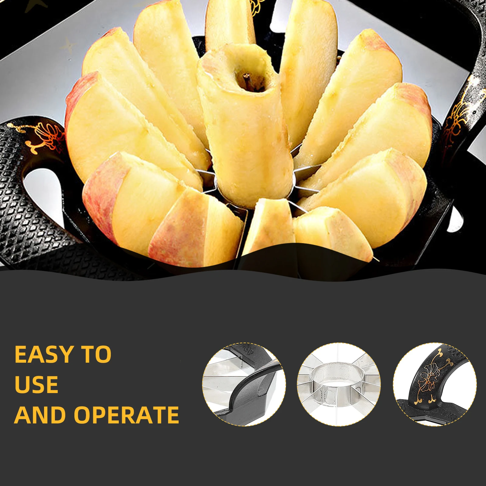 

1pc Apple Cutting Tool Zinc Alloy Plastic Fruit Slicer For Apples Oranges Pears Peaches Mango Kitchen Gadget