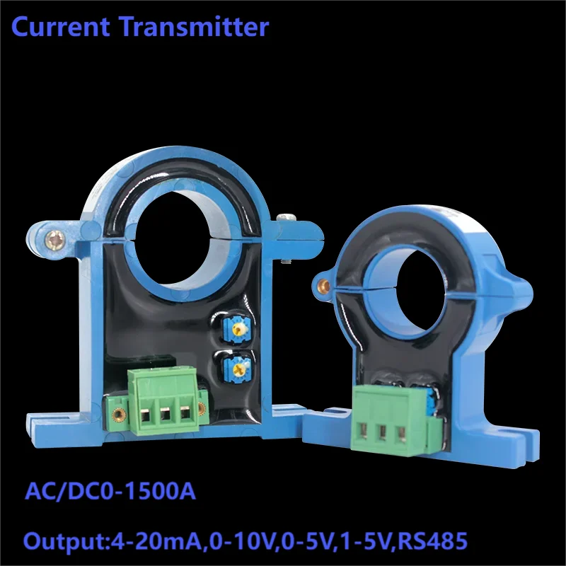 25mm 38mm Hole Hall DC Current Transmitter Signal Isolator DC24V Hall Perforated AC Current Transducer 0-100A 50A to 4-20mA