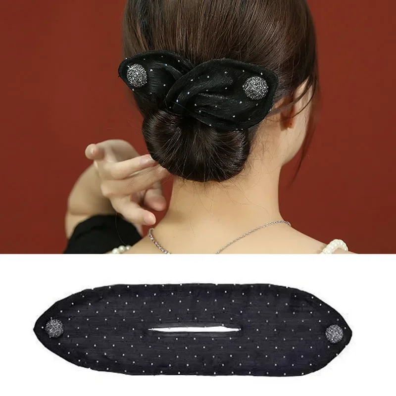 Women's Net Yarn Bow Rabbit Ear Headband Roller Magic Twisted Hairstyle Band 2024 New Fashion Hair Accessories Hair Tools