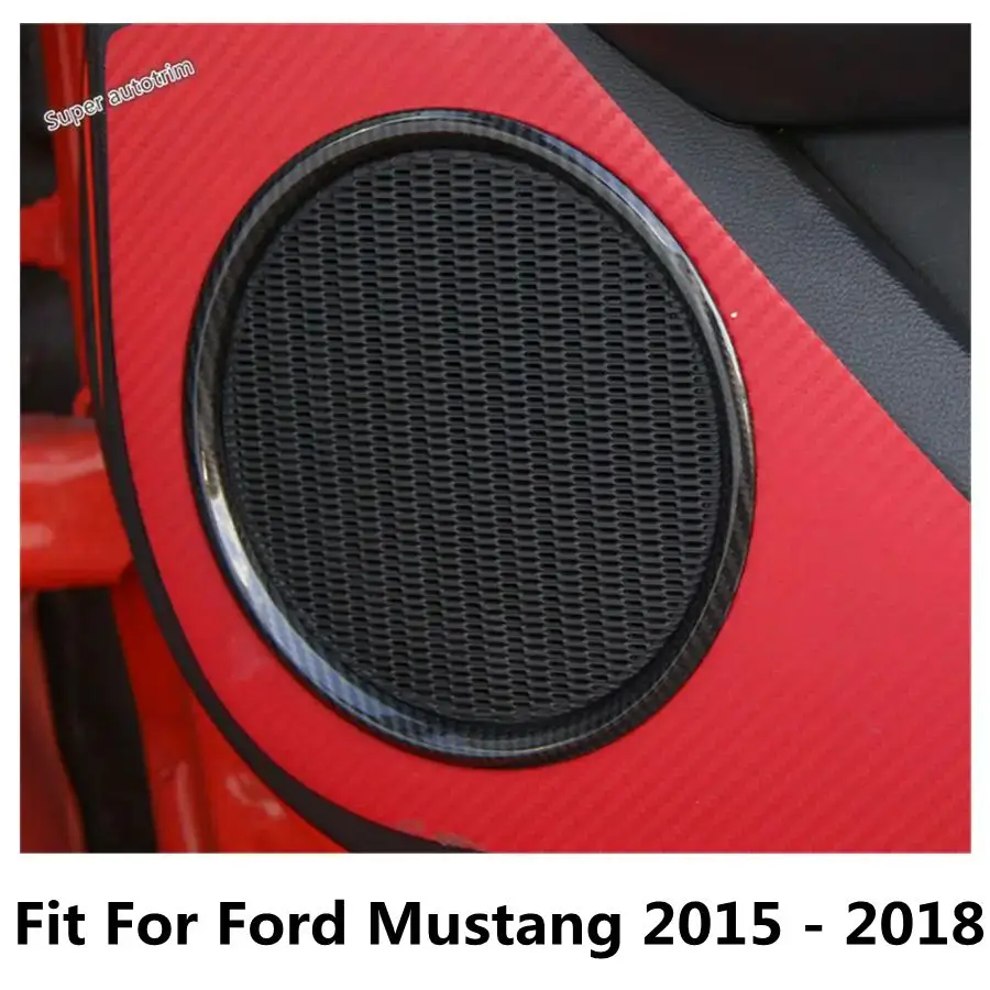 

Car Inner Door Stereo Speaker Audio Loudspeaker Decoration Ring Cover Trim For Ford Mustang 2015 - 2018 ABS Accessories Interior