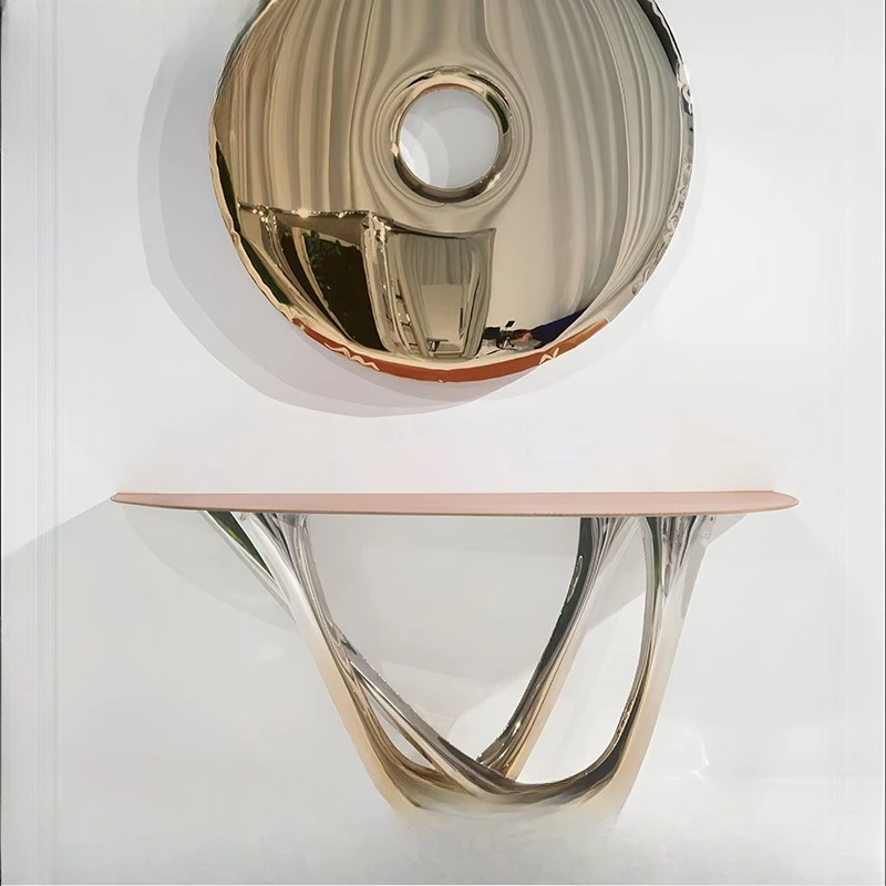 

Entrance Italian light luxury, entrance platform special-shaped long table