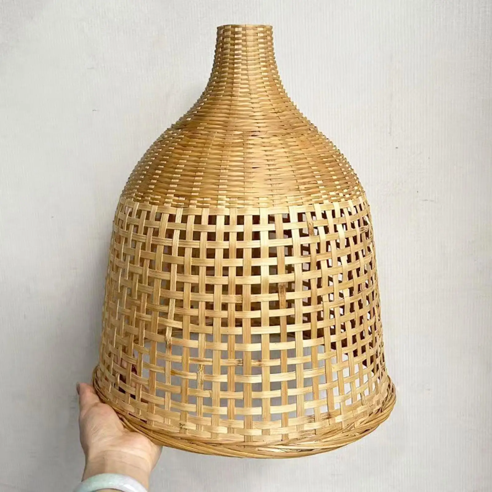 Craft Bamboo Lamp Shade Artistic Pendant Light Retro Lampshade Frame for Decorative Lighting in Bedroom and Nursery