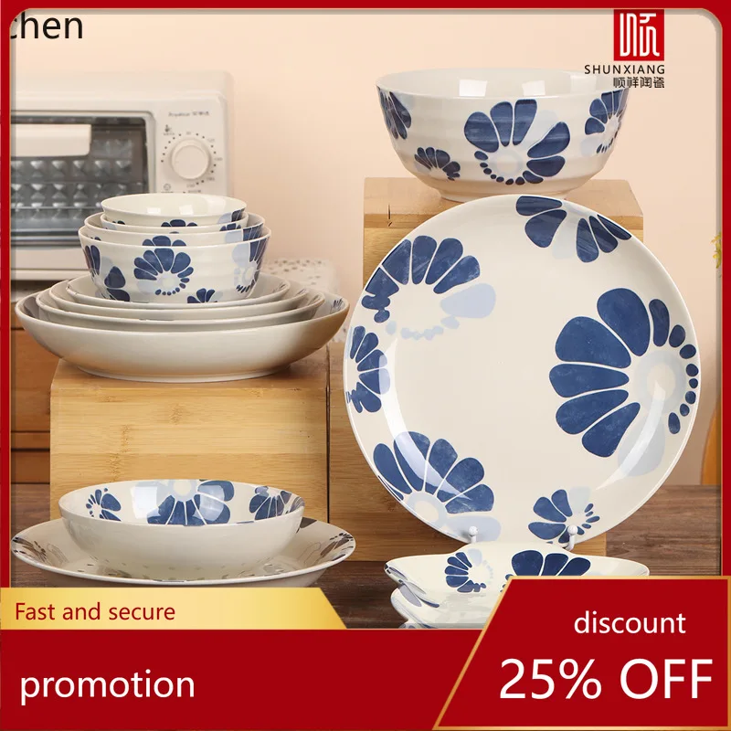 

Hxl ceramic tableware bowl and plate for home underglaze color bowl and plate suit