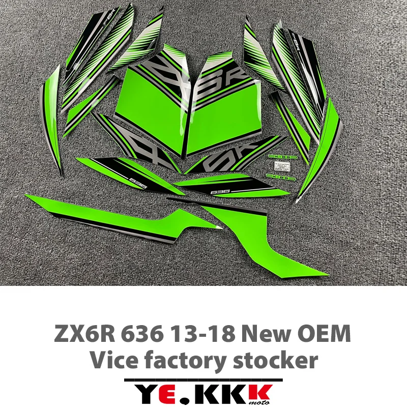 

For ZX-6R 636 Ninja6R 13-18 Racing Team KRT Motorcycle Stickers Decals OEM Re-engraved Sub-factory Stickers Full Car