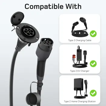 dé Type 2 延長線 11kW 22kW 適用於壁掛式充電站電動車充電器,相容於所有 Type 2 充電插頭 10 最佳銷售 22千瓦壁掛式電源 - №10