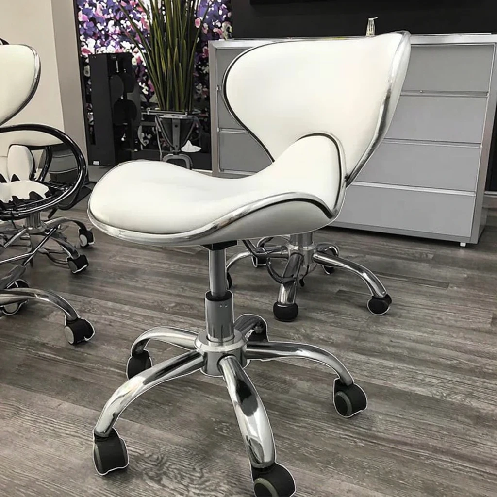 

Белый современный регулируемый ПВХ кожаный стул для маникюрного салона, стул, домашняя мебель для парикмахерского оборудования для красоты волос