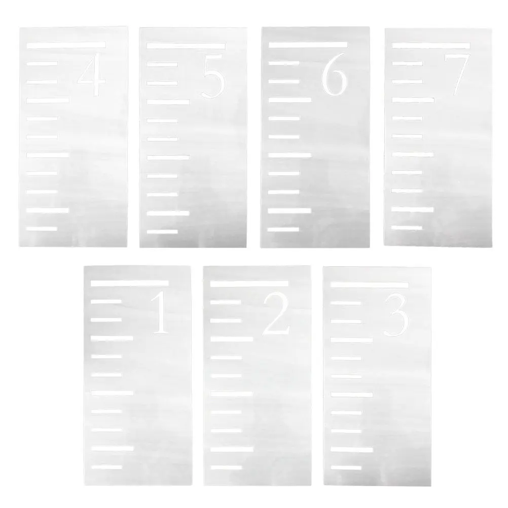 7Pcs Plastic Growth Chart Stencil Growth Template Ruler Reusable Height Measuring Ruler Wall Decoration