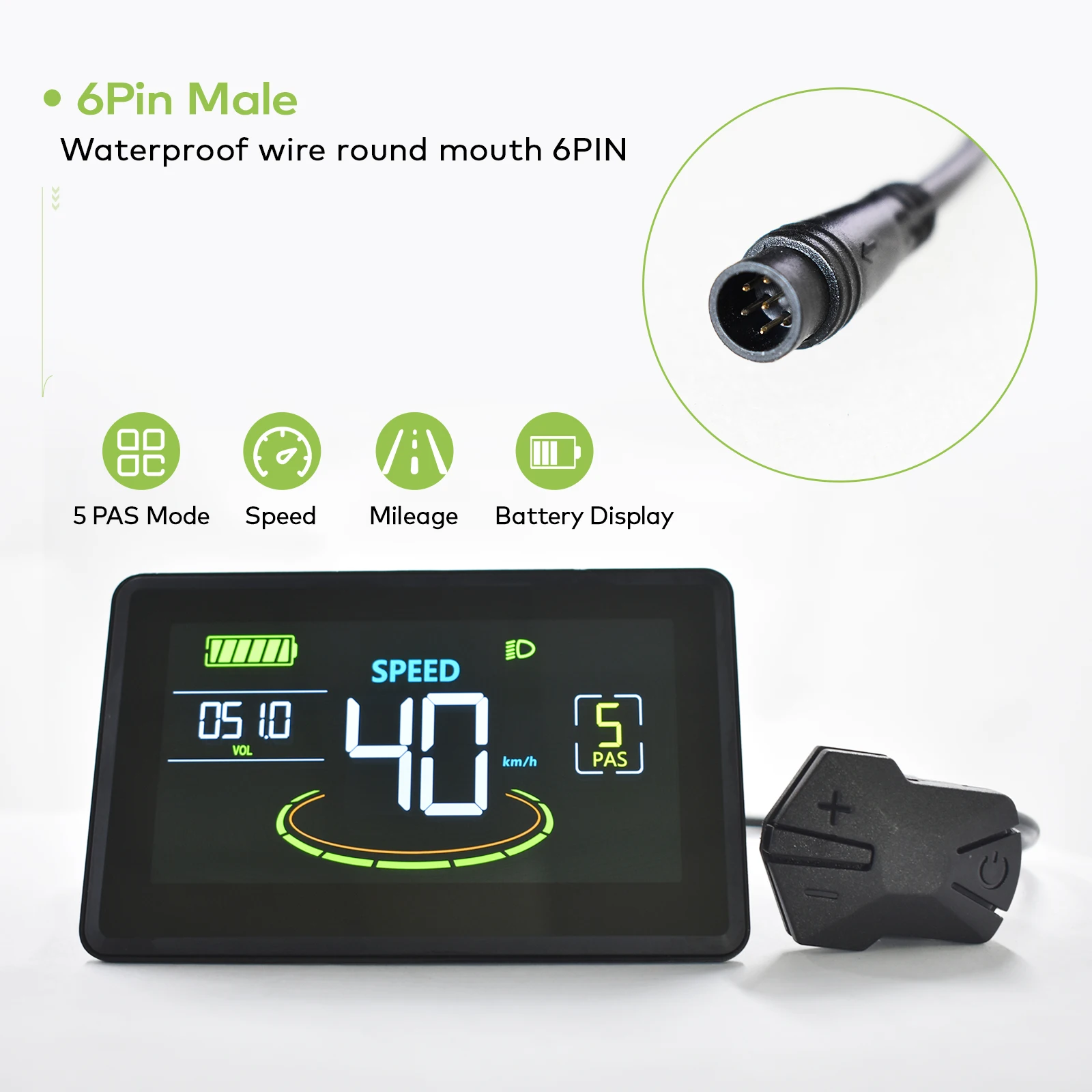 Haytrix】 Elektrische fietscomputer Digitale veelkleurige snelheidsmeter Stopwatch Elektronische fietskilometerteller Ebike-accessoires