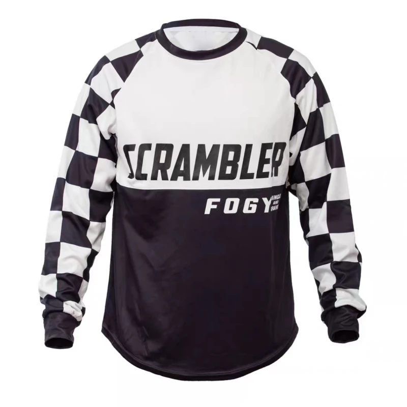 Men Fogy Women Retro Motorcycle Downhill MTB Jersey Enduro Moto Bmx Off Road Long Sleeve Motocross MX Cycling Clothes DH Bicycle