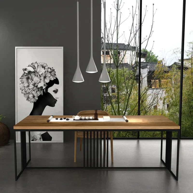 for Nordic Solid Wood Desk Log Simple Modern New Chinese Kung Fu Tea Table Calligraphy Table Bedroom Household Table