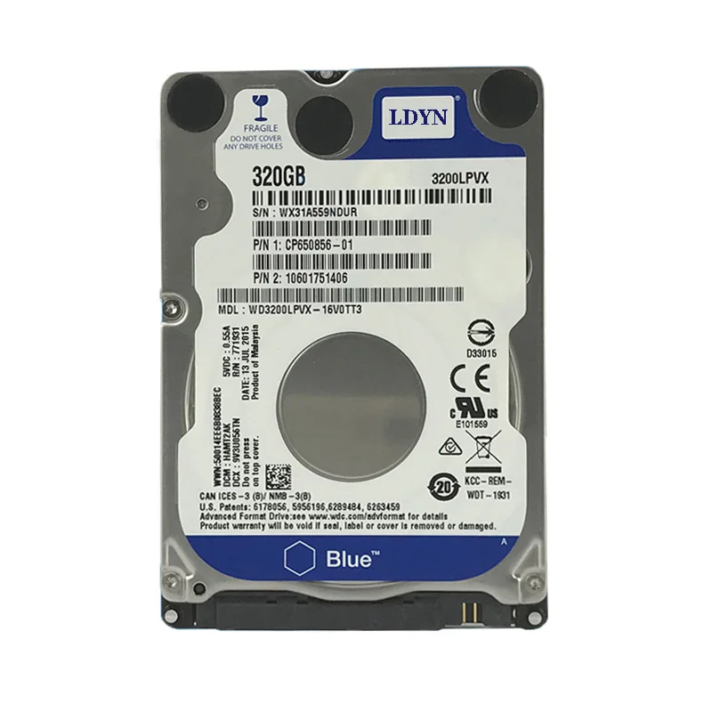 Disco duro para ordenador portátil de 160GB, 250GB, 320GB, 500GB, 1TB, 2TB, disco azul, HDD interno, disco duro SATA II, 8MB de caché, 5400 RPM, HDD de 2,5"