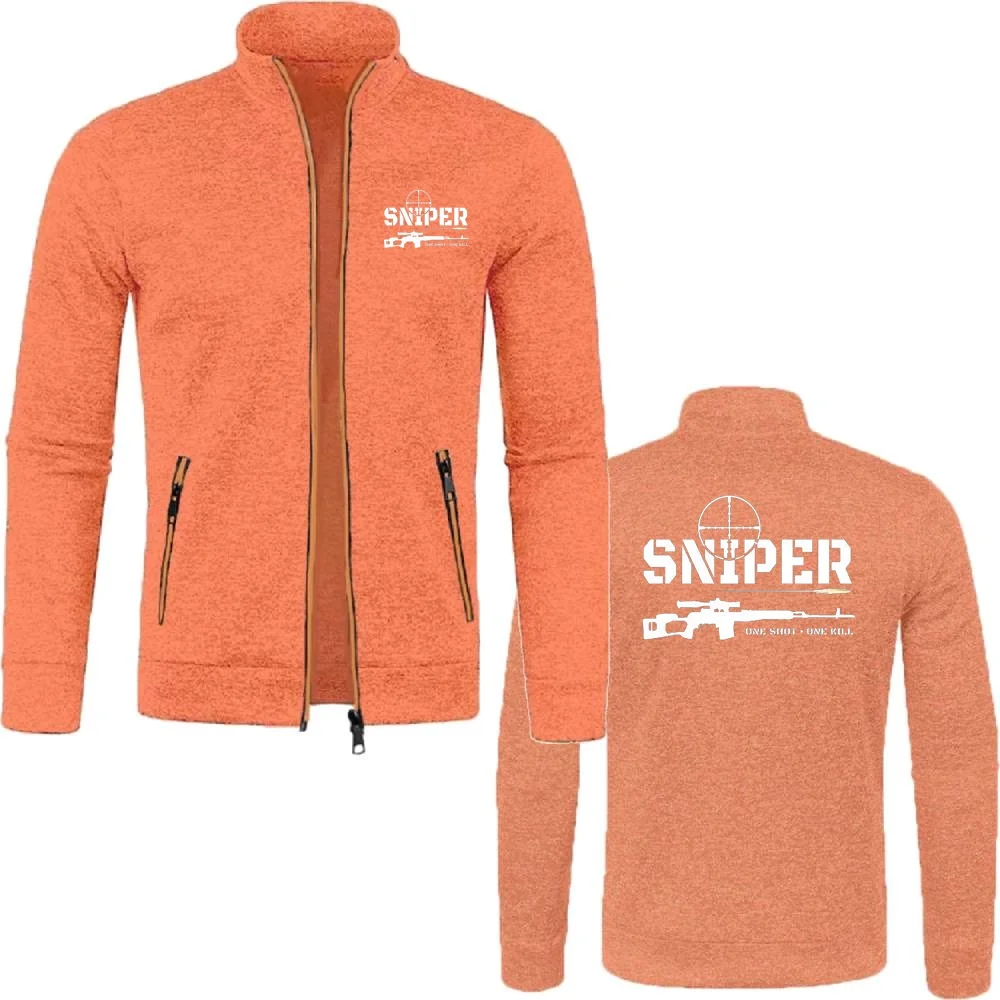 Homens Zipper Jaquetas Fleece Tricô, Exército Especial, Sniper One Shot, One Kill, Malha Jersey, Roupas Sportwear, S-5XL