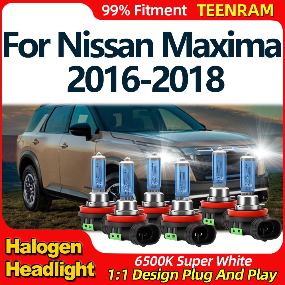 

300W Halogen Headlight Bulbs 6500K Super White Fog Lights 30000LM Super Bright Car Headlamps For Nissan Maxima 2016 2017 2018