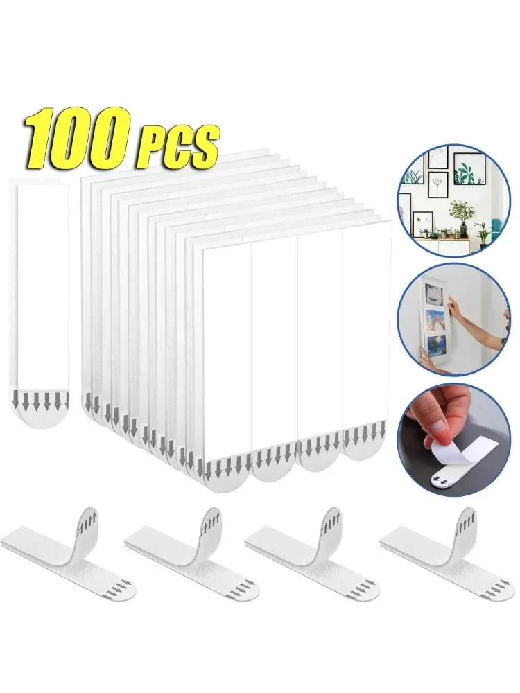 Bandes adhésives sans perçage pour cadres, assortiment de crochets muraux auto-adhésifs pour affiches et décorations murales