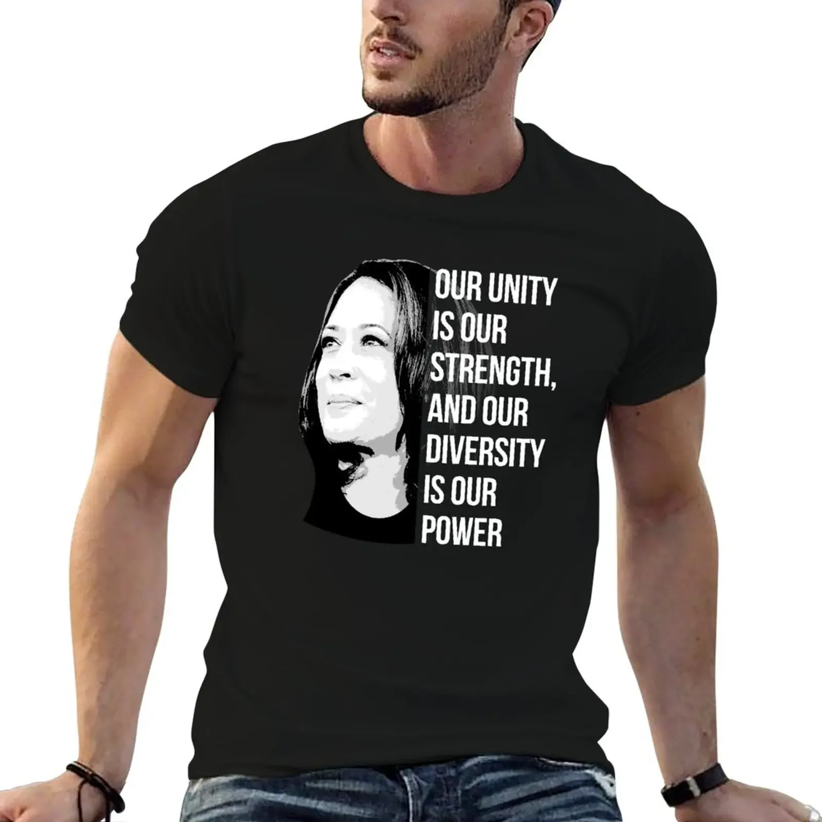 

Our Unity is our Strength - Kamala Harris Inspirational T-Shirt clothes plain blue lock mens t shirt