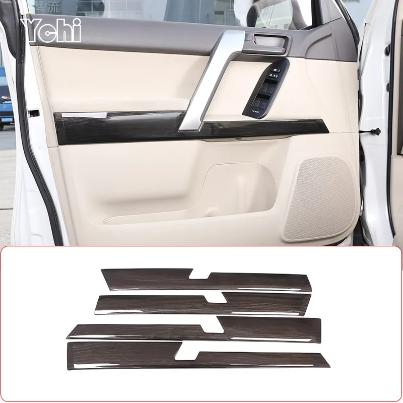 

For Toyota Land Cruiser Prado FJ150 150 2010-18 ABS Black Wood Grain Car Interior Door Panel Cover Trim Sticker Car Accessories