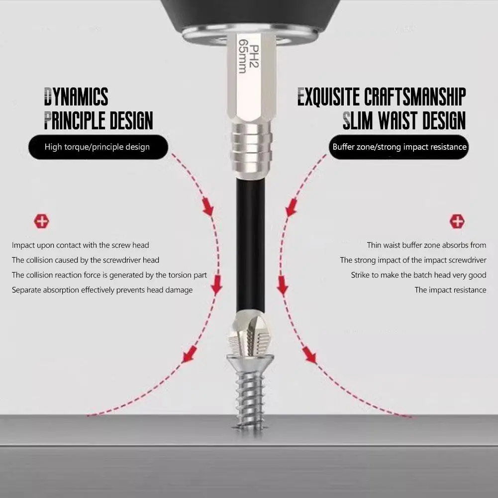 25/50/65/70/75/90/100/120/150mm K5 Anti Impact Anti Slip Screwdriver With Threaded Cross Shaped Strong Magnetic Drill Head