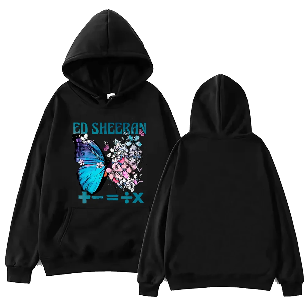 Ed Sheeran Mathematics Tour 2024 Butterfly Hoodie Harajuku Pullover Tops Sweatshirt Fans Gift