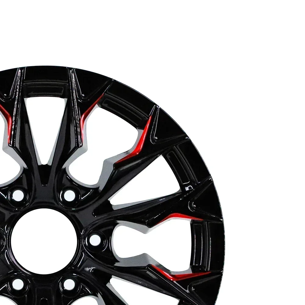 Aluminum Alloy Car Rims 6 Holes 116/17 Inch  Passenger Car for Replace and Repair Customized Size Black  Machine Face