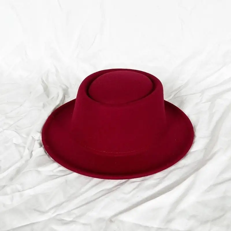 652F قبعة علوية غربية بحافة واسعة، قبعة فيدورا هدية لصديقك، قبعة قصيرة الحافة