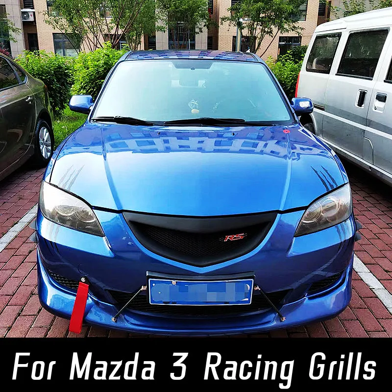 

Carbon Fiber Black Look Car Front Bumper Lower Mesh Grill Grille Cover Trim For 2006-2012 Mazda 3 Sedan Exterior Accessories