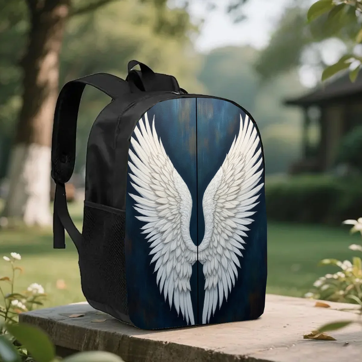 

1Pc, Angel Wings Backpack, Large Capacity 17 Inch Casual Backpack Laptop Bag with Water Bottle Holder - Lightweight Durable