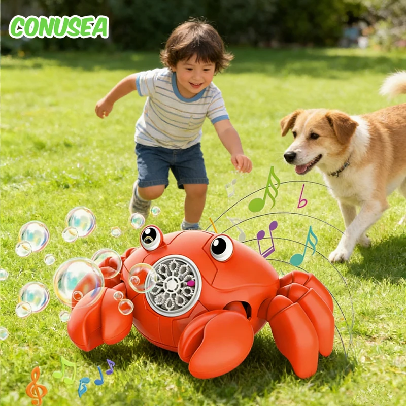 

Crab Bubble Machine Soap Bubbles with Music Lights Automatic Obstacle Avoidance Outdoor Games Child Blowing Children's Toy Kids