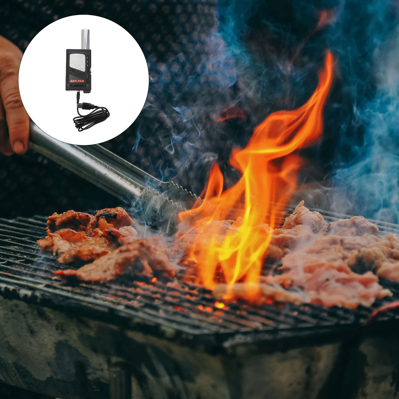 

Portable Fire BBQ Air Blower Camping Picnic Supplies Outdoor Fire Blower Practical Party Use Durable Compact Size