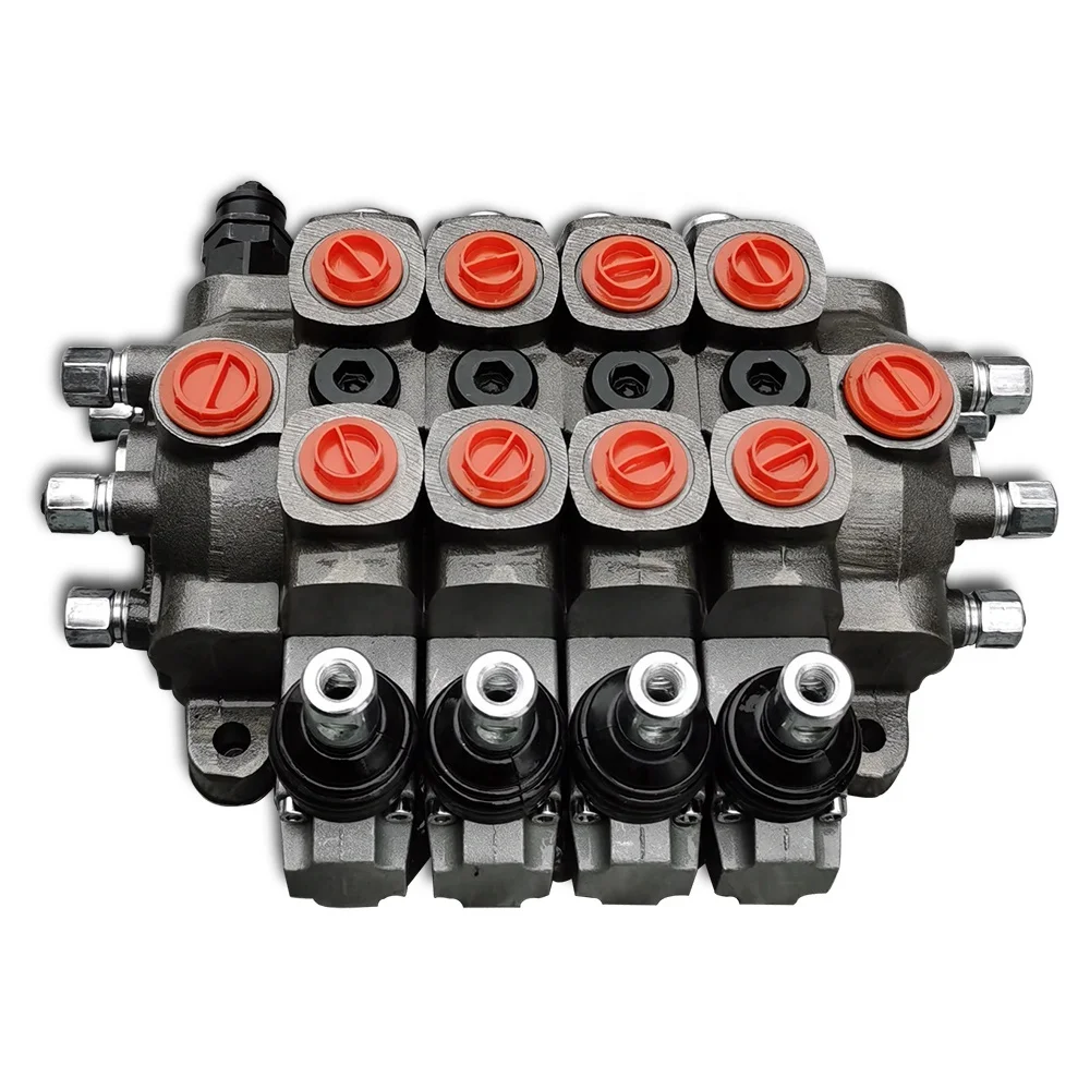 80LPM Overhead Anti-cavitation 4 Spool Hydraulic Sectional Control Valve with Parallel Circuit