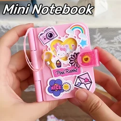 Cartoon Pink Rabbit Secret Mini Notebook Secret Diary Creative Handmade Diy Simulation Girl Toy Set Gift Birthday Gift