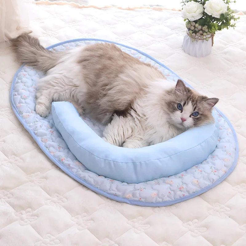 

Small Dog Cat Mat Cooling Comfortable Anti-Slip Pet Sleeping Bed Pillow Foldable Cushion Indoor Kitten Pad for Pet Care