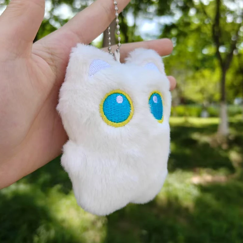 Porte-clés en peluche chat mignon, yeux bleus, chaton doux, jouet à presser, clé de voiture, sac à dos, pendentif, décor de sac, cadeau d'anniversaire, 1-12 pièces