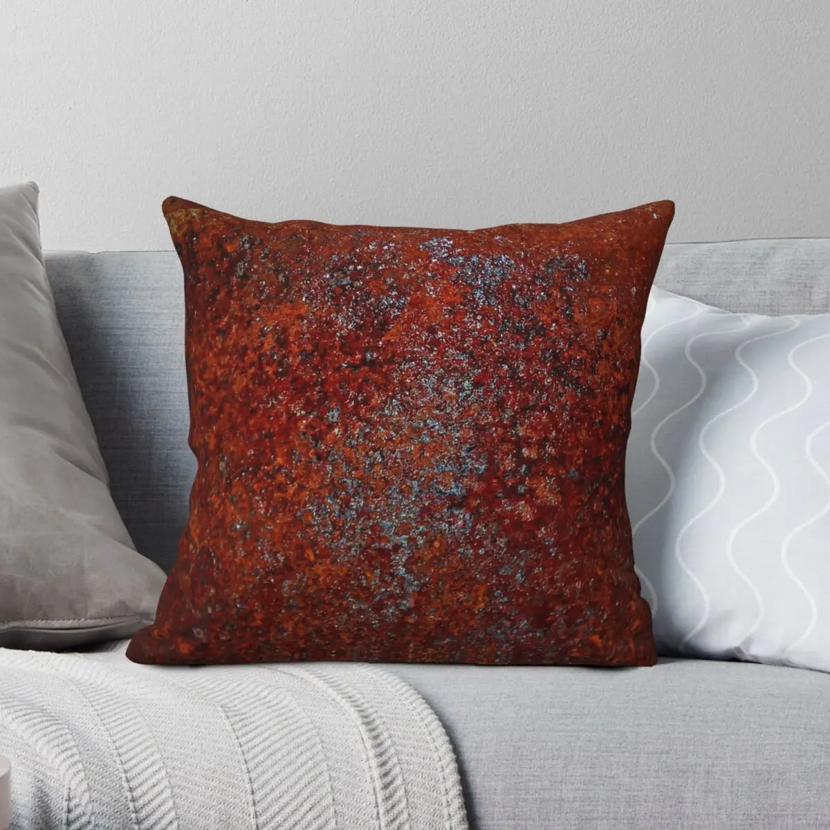 Heavy Rust Square Pillowcase Polyester Linen Velvet Creative Zip Decorative Throw Pillow Case Home Cushion Case