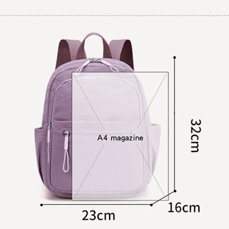 Fashionable women's backpack adjustable shoulder straps girl's school bags zipper closure, polyester lining, top-handle