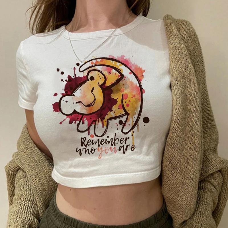 Cool Disney The Lion King  Crop Top  T Shirt Cropped Harajuku T-shirt Hakuna Matata Tshirt Women Top Tees Female Clothes