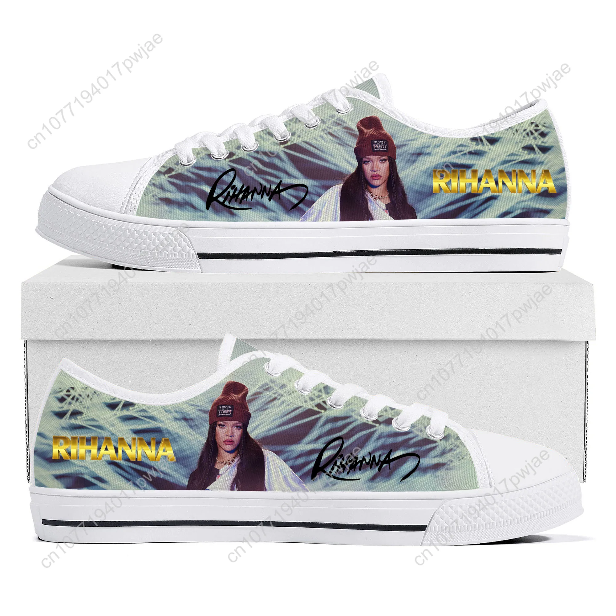 Rihanna Hip-hop Rapper Low Top Lightweight Sneakers Mens Womens Teenager Canvas Sneaker Casual Couple Hiking Lightweight Shoes