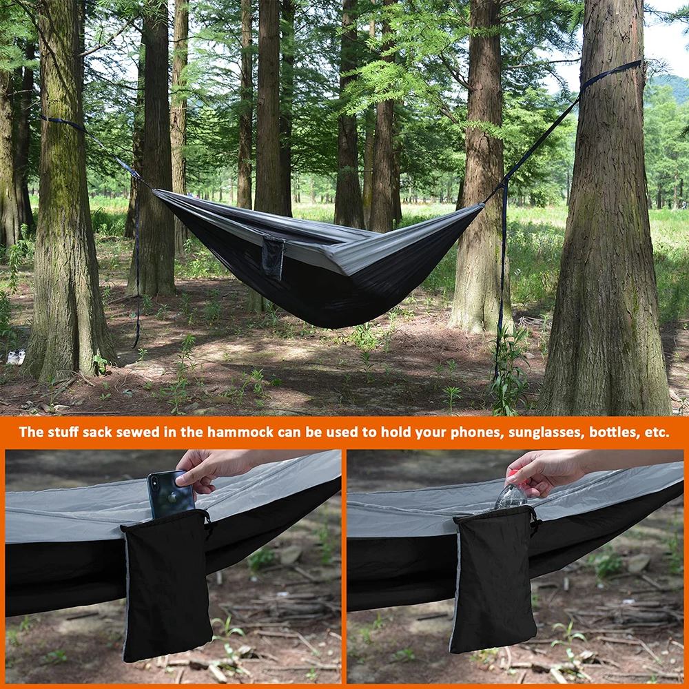 102x55 inch Double Camping Hammock with 2 Tree Straps Parachute Portable Lightweight Hammock Swing for Backpacking Outdoor Beach