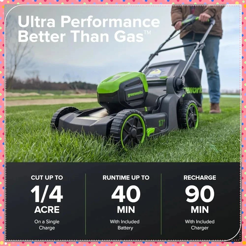 جزازة دفع قوية بدون فرش، وبطارية 4.0 أمبير وشاحن سريع. وظيفة 2 في 1 للتدليب والتعبئة المتفوقة.