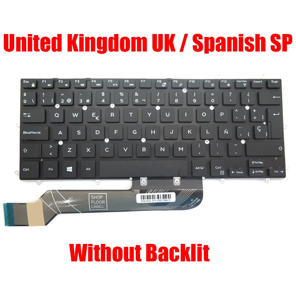 

SP/UK Laptop Keyboard For DELL For Vostro 3480 3481 3490 3491 5370 5468 5471 For Latitude 13 3379 3310 3390 2-in-1 3490 New