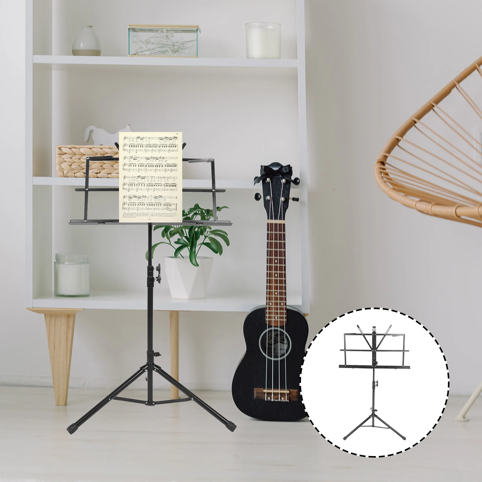 

Music Stand Folding Holder Kids Reading Portable Book Tripod Books Rest Rack Bookshelf