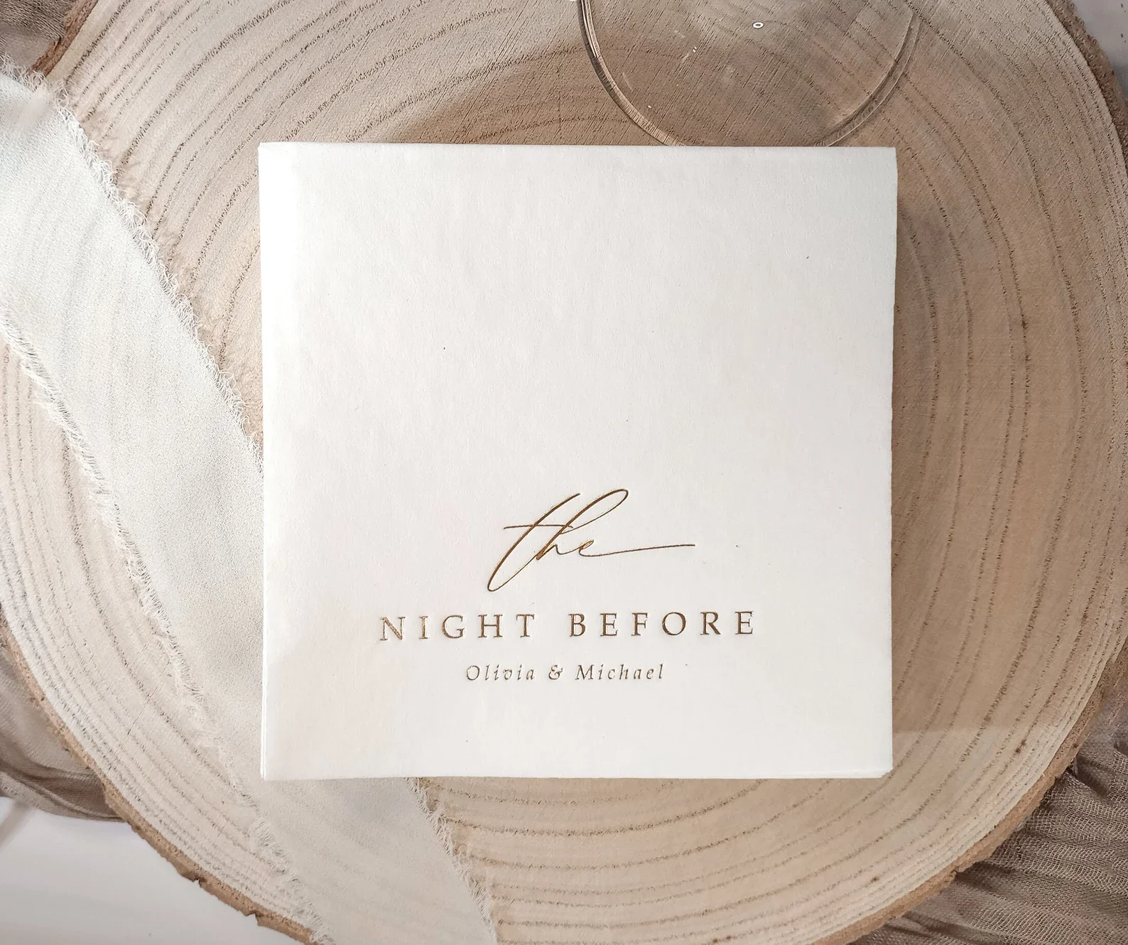 Rehearsal Dinner Napkins | Gold Foil Napkins | The Night Before | Cocktail Napkins | Personalized Napkins | Modern Napkins