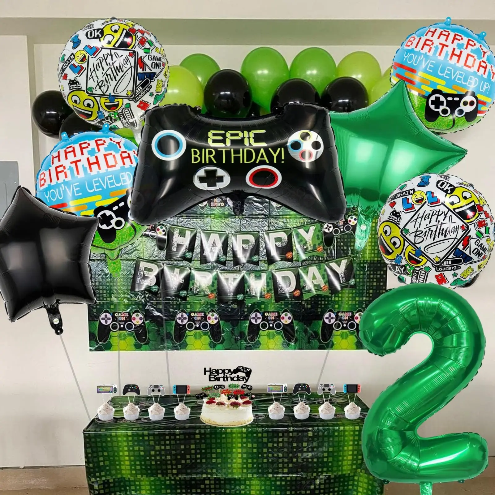 Game control handle black 1-9 aluminum mold digital balloons children\'s birthday toys party decorations game theme partysupplies