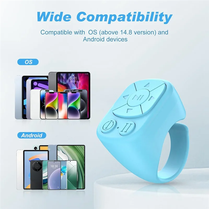 AA84 Scrolling Ring Remote Control For Tiktok,Bluetooth Page Turner For Smartphone,Camera Shutter Short Video